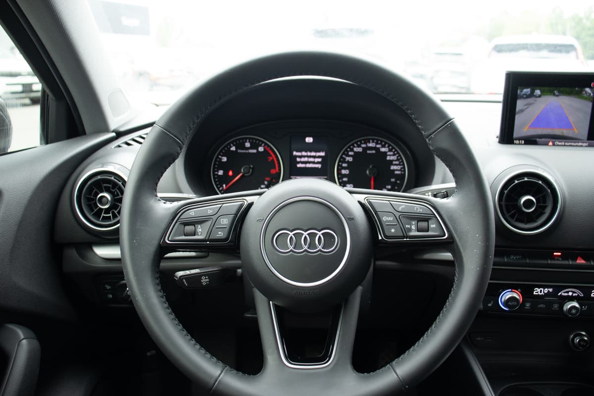 Steering wheel close-up