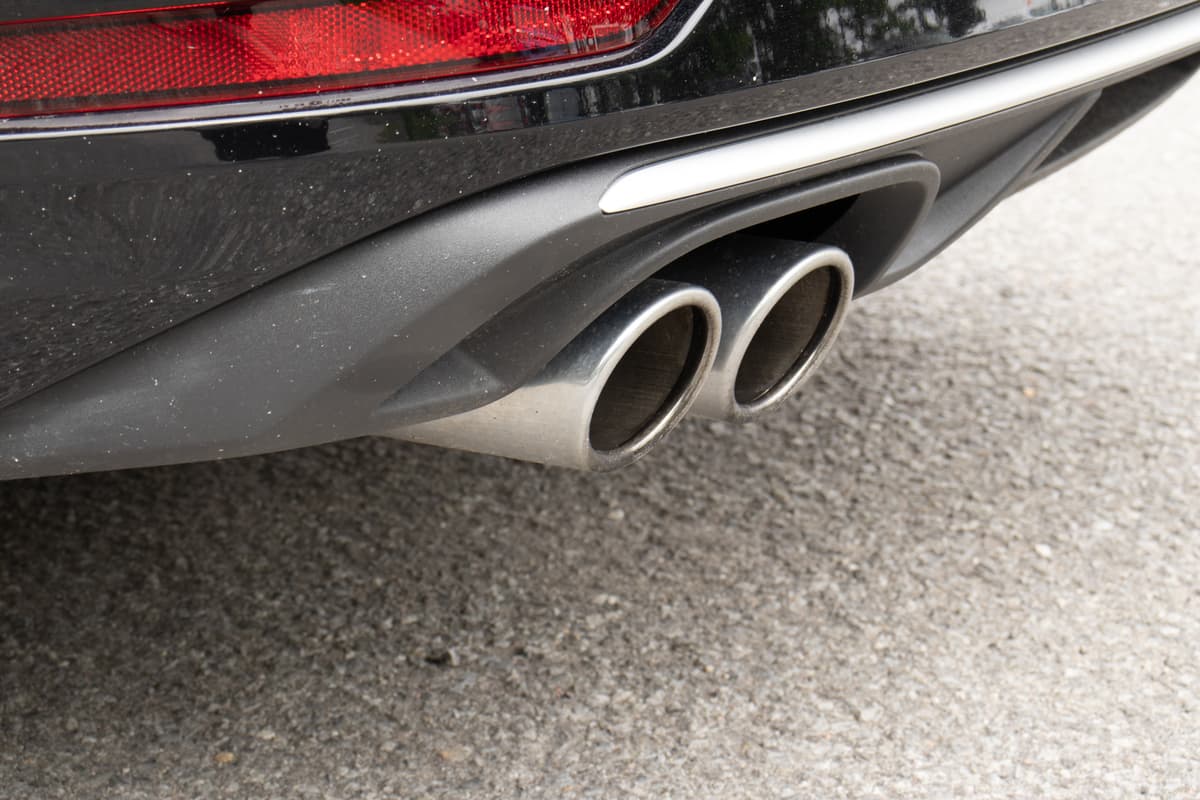 Exhaust pipes close-up