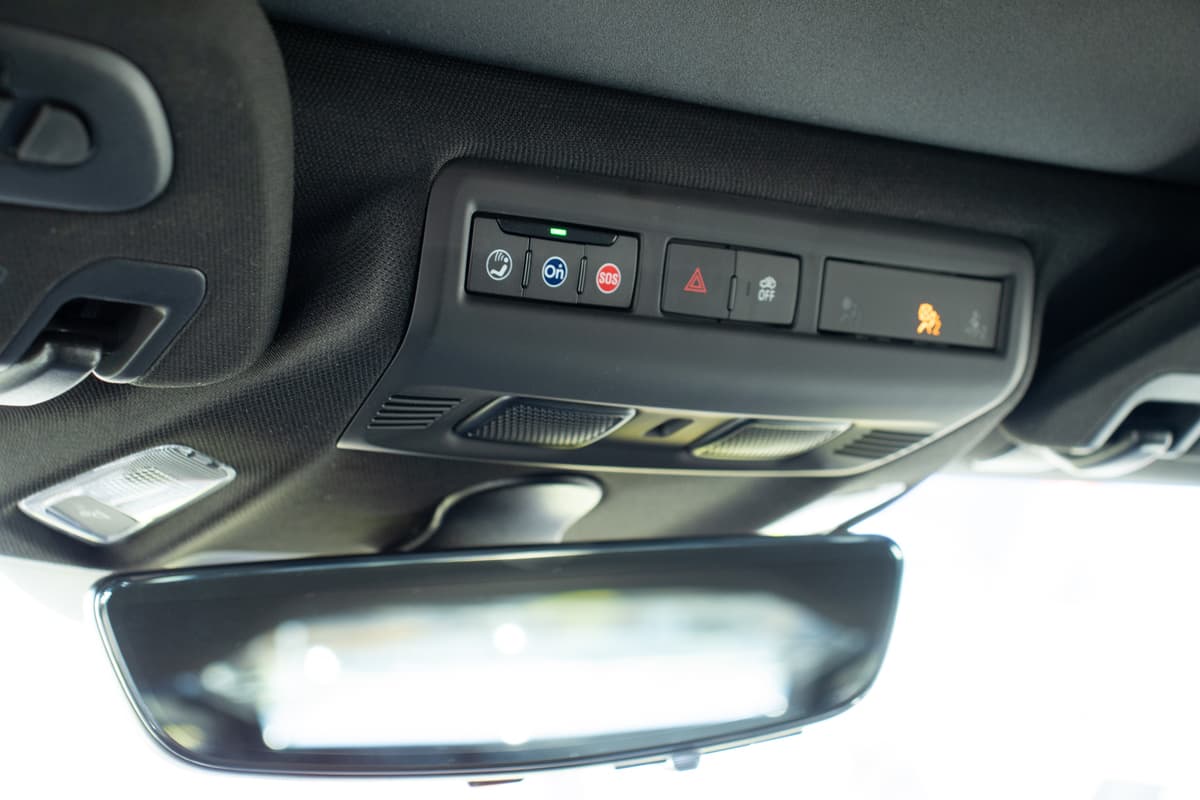 Roof controls close-up