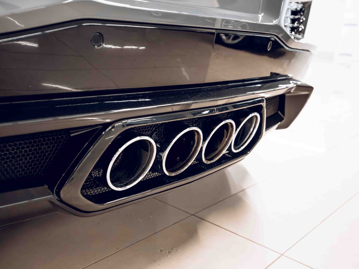 Exhaust pipes close-up