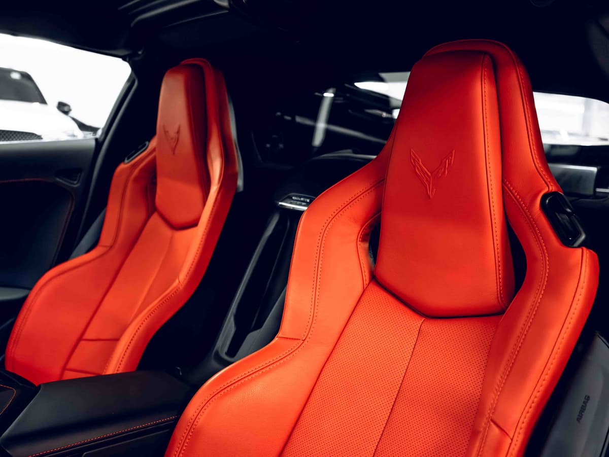 Leather seat close-up